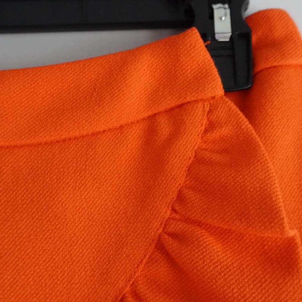 Essentiel Antwerp Orange Ruffle Wrap Skirt High Waisted Size L NWT Preppy Summer - Picture 3 of 13